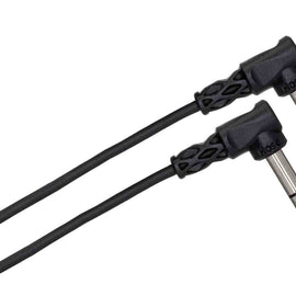 Hosa CSS-110RR, Right Angle 1/4" TRS to Right Angle 1/4" TRS Balanced Interconnect Cable - 10 Feet