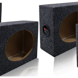 2 Pair MK Audio 6"x9" Square MDF Speaker Box with Black Carpet & Terminal Cups for Car & Home