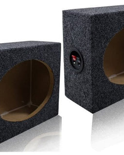 2 Pair MK Audio 6"x9" Square MDF Speaker Box with Black Carpet & Terminal Cups for Car & Home