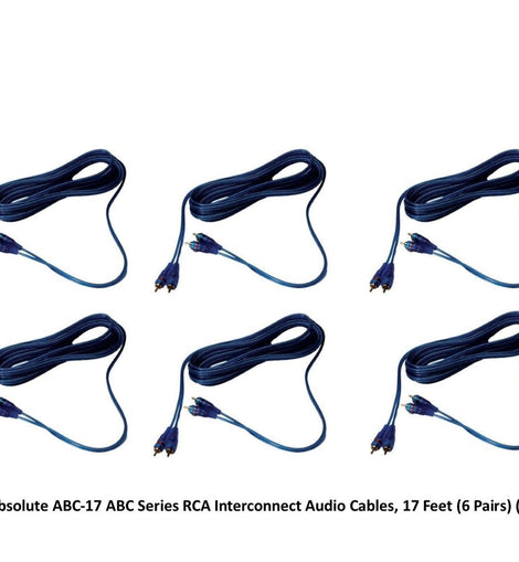 RCA Interconnect Audio Cables 17 Feet 6 Pair (Blue)