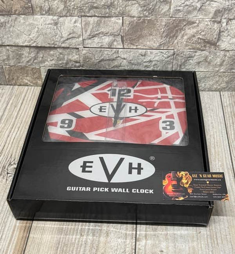 EVH 0227281000 Pick Shape Clock, Red/White/Black Stripes