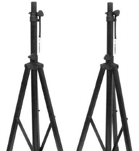 2 Pack MR DJ SS350B Universal Heavy-Duty Folding Tripod Speaker Stand