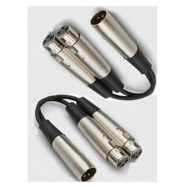 Hosa YXM-121 Y Cable, XLR3F to Dual XLR3M, 6 Inches