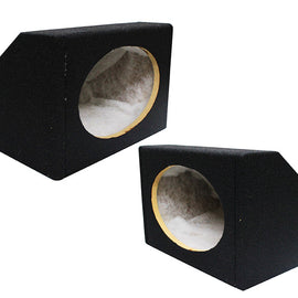 2 Absolute 6.5" Single Angled Subwoofer Enclosure Speaker Box - Black