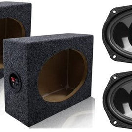 Cerwin Vega H7693 6x9" 3-Way Speakers + Gray Flat Enclosure Speaker Box