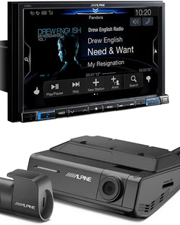 Alpine X308U Digital Media Navigation Receiver DVR-C320 Windshield Mount Dashcam