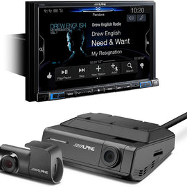 Alpine X308U Digital Media Navigation Receiver DVR-C320R Windshield Mount Dashcam