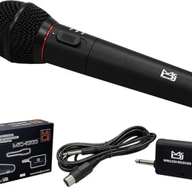 MR DJ MIC1000 Dual Function Wireless/Wired Black Handheld Microphone System
