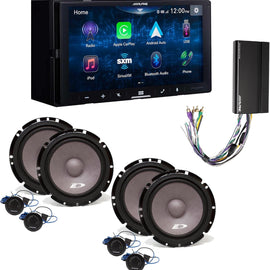 Alpine iLX-W670 Receiver, 2 Pair SXE-1751S 6.5" Component & KTA-450 Power Pack