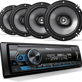 Pioneer DEH-S4220BT 1-DIN Bluetooth Car Stereo CD Player & 2 Pioneer 6.5" Speakers