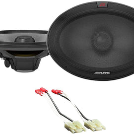 Alpine R-S69.2 600W Peak, 200W RMS R-Series 6x9 Inch Coaxial 2-Way Speakers Bundle with METRA 72-1002 Speaker Connector Harness for 1984-02 Jeep+Dodge+Cherokee Vehicles