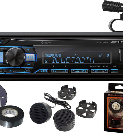 Alpine UTE-73BT Digital Media Receiver+Free Mobile Bracket, Tweeter TW600, Electrical Tape BT1700
