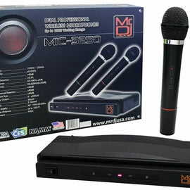 MR DJ MIC3250 Dual Channel Wireless Microphone System Set with 2 Handheld Mic