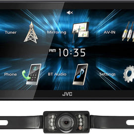 JVC KW-M180BT Bluetooth Car Stereo Receiver with USB Port 6.75" Display Radio MP3 Player Double DIN + Absolute CAM600 Camera