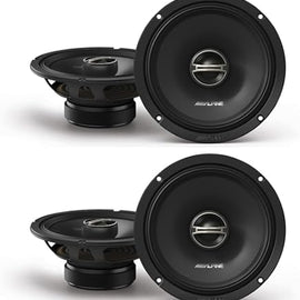 2 Pairs Alpine EL-E65-G 6.5" Coaxial 2-Way Speaker 160W