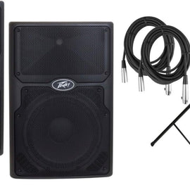 2 PVXP12 Bluetooth DSP 12" 980W Powered Speaker + Stand+ XLR Cable