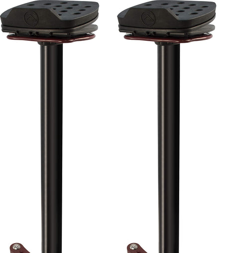 Ultimate Support MS-100R MS Series Professional Column Studio Monitor Stands with Adjustable Angle and Axis, Acoustic Foam Platform, and Three Internal Channels - Black