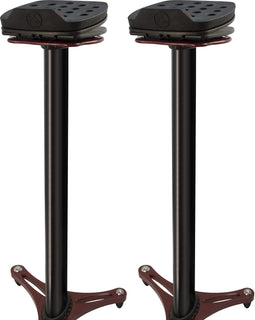 Ultimate Support MS-100R MS Series Professional Column Studio Monitor Stands with Adjustable Angle and Axis, Acoustic Foam Platform, and Three Internal Channels - Black