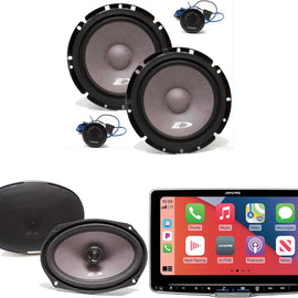 Alpine ILX-F509 9" Receiver & SXE-1751S 6.5" Component & SXE-6926S 6x9 Speakers