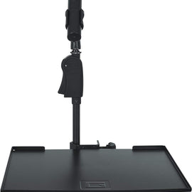 Gator Frameworks  GFW-SHELF1115 Microphone Stand Clamp-On Utility Shelf 15" x 11" Surface Area with 10 Pound Weight Capacity, Black, 11" x 15"