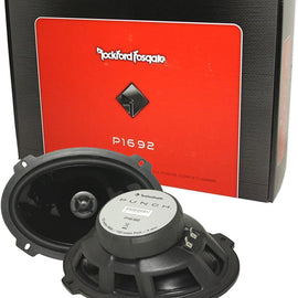 2 Rockford Fosgate P1692 6x9 150W Speakers + 2 Angled 6x9 Speaker Box
