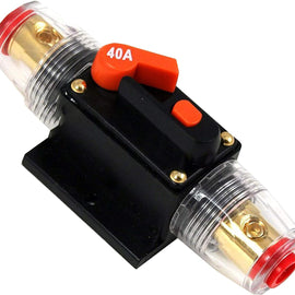 Absolute ICB40 40 Amp Circuit Breaker 4/8 AWG Inline Manual Reset Fuse Holder