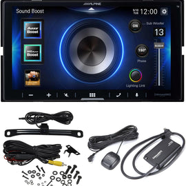 Alpine iLX-W670 7" Mechless Bluetooth Car Receiver Deck with Sirius Tuner and Voxx HD Wide Angle Backup Camera Bundle. Android and iPhone Bluetooth Integration for Android Auto and Apple Car Play