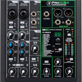 Mackie ProFX6v3 6-Channel Mixer with Built-in Effects and USB + Headphone + Pair XLR Cable + Phone Holder