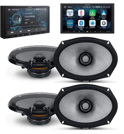 Alpine ILX-W670 Digital Indash Receiver & Two Pairs Alpine R2-S69 Type R 6x9 Coaxial Speaker