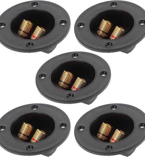 American Terminal 5PCS 3 Inch Round 2-Way Speaker Box Terminal Cup Binding Post Subwoofer Box Speaker Terminal for DIY Home Car Stereo Speaker Subwoofer (Copy)