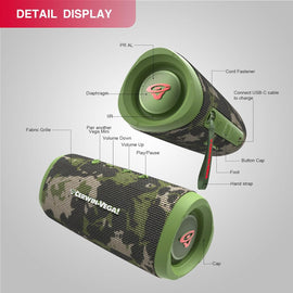 Cerwin Vega VMCAMO Vega Mini Camo Portable Compact Powerhouse Bluetooth Speaker