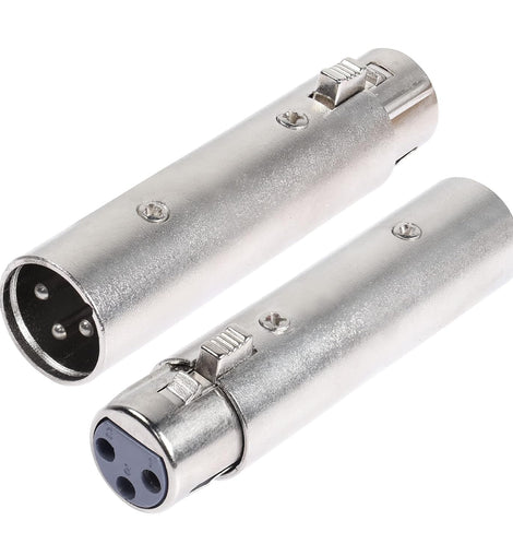 MR DJ AXLRMF-2 3-Pin XLR Male to 3-Pin XLR Female Audio Microphone Cable Extension Adapter Connector 2 Pack