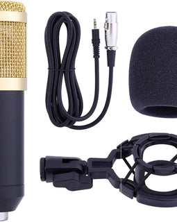 MR DJ CONDKIT5 Studio Condenser Microphone Arm Stand Pop Filter Foam Cap Kit Record Accessory