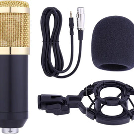 MR DJ CONDKIT5 Studio Condenser Microphone Arm Stand Pop Filter Foam Cap Kit Record Accessory