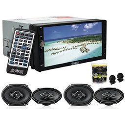 7" Double Din Multimedia DVD Player With 2 Pair Pioneer TS-A6966R 6x9" Speakers And Free Absolute TW600 Tweeter