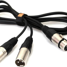 MR DJ CXFDXM6 6FT Single XLR Female to Dual XLR Male Microphone Splitter Cable