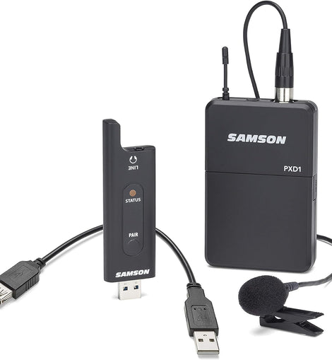 Samson XPD2 Lavalier USB Digital Wireless System with Lavalier Microphone and USB Stick Receiver, Works with Computers and Samson Expedition Portable PA Systems