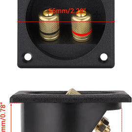 American Terminal 2PCS 2.2 Inch Square 2-Way Speaker Box Terminal Cup Binding Post Subwoofer Box Speaker Terminal for DIY Home Car Stereo Speaker Subwoofer