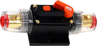 Absolute ICB40 40 Amp Circuit Breaker 4/8 AWG Inline Manual Reset Fuse Holder