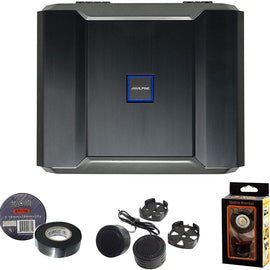 Alpine R-A75M R-Series Mono subwoofer Amplifier 750 watts RMS x 1 at 2 ohms Bundle