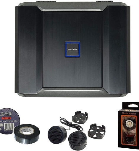 Alpine R-A75M Mono subwoofer Amplifier 750 watts RMS x 1 at 2 ohms Bundle