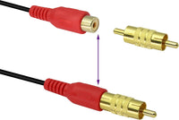 8 Male to Male Gold RCA cable Coupler Joiner Barrel Audio Video Connectors