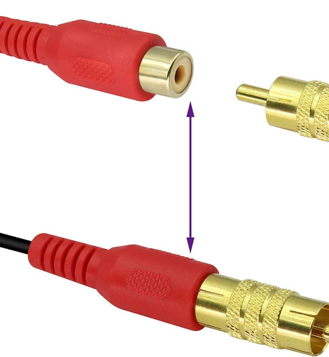 2 Male to Male Gold RCA cable Coupler Joiner Barrel Audio Video Connectors