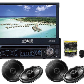 Absolute AVH-9000 7-Inch In-Dash Multimedia Touch Screen + 2 Pairs Of Pioneer 6.5" Speakers + TW600 Tweeter