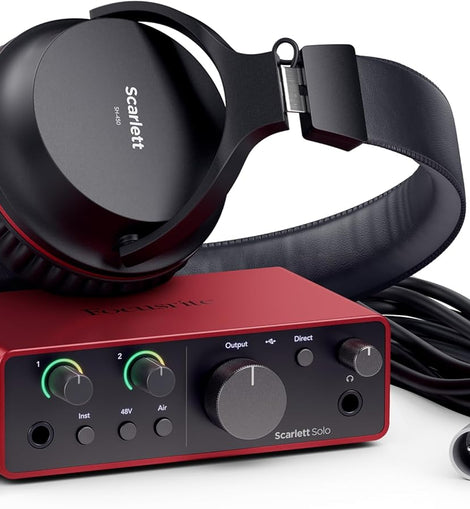Focusrite Scarlett Solo Studio Recording + Microphone + Headphones