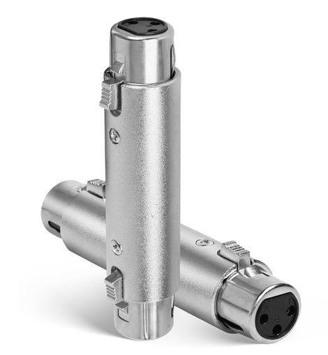 MR DJ AXLRFF-2 3-Pin XLR Female to 3-Pin XLR Female Audio Microphone Cable Extension Adapter Connector 2-Pack