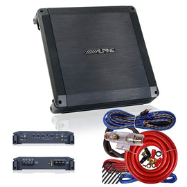 Alpine BBX-T600 600W Class A/B Amplifier + Absolute 4 Gauge Amp Kit