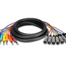 Hosa STX-807M Balanced Snake, 1/4 in TRS to XLR3M, 7 Meter