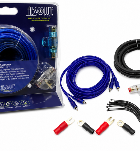 Absolute KIT-650 8 Gauge 1200-Watt Amplifier Installation Kit Complete Amp Wiring Kit