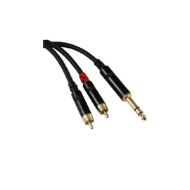 Yorkville LP206SRY Premium 1/4in TRS To RCA-M Y-Cable - 6 ft